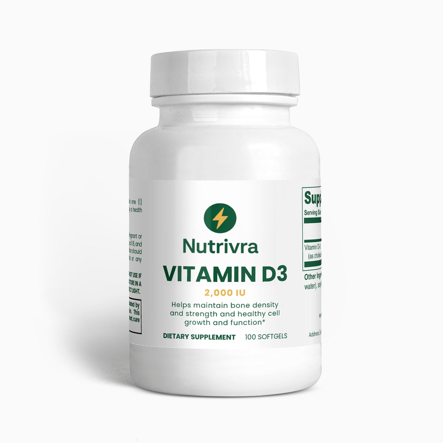 Vitamin D3 2000 IU | Bone & Immune Support