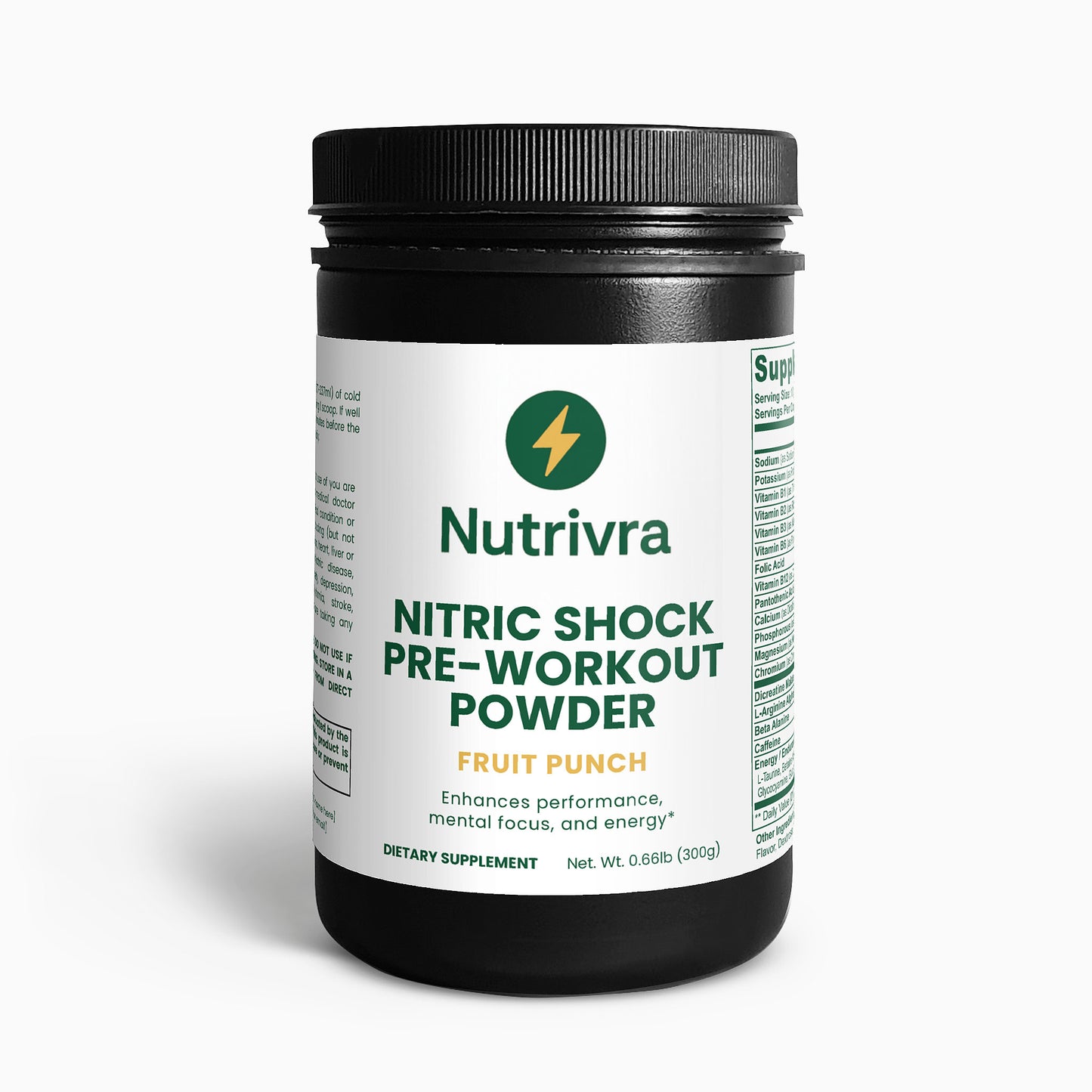 Pre-Workout Powder – Fruit Punch Flavor | Energy & Focus