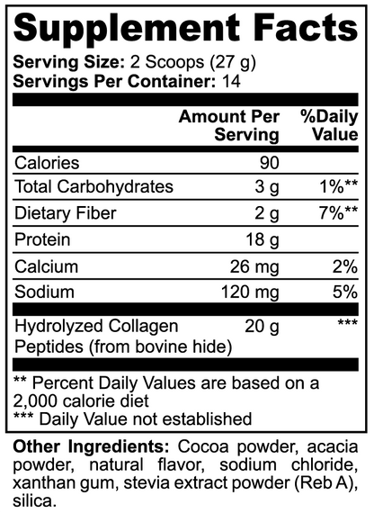 Collagen Peptides Powder – Chocolate Flavor | Daily Nutrition Drink Mix